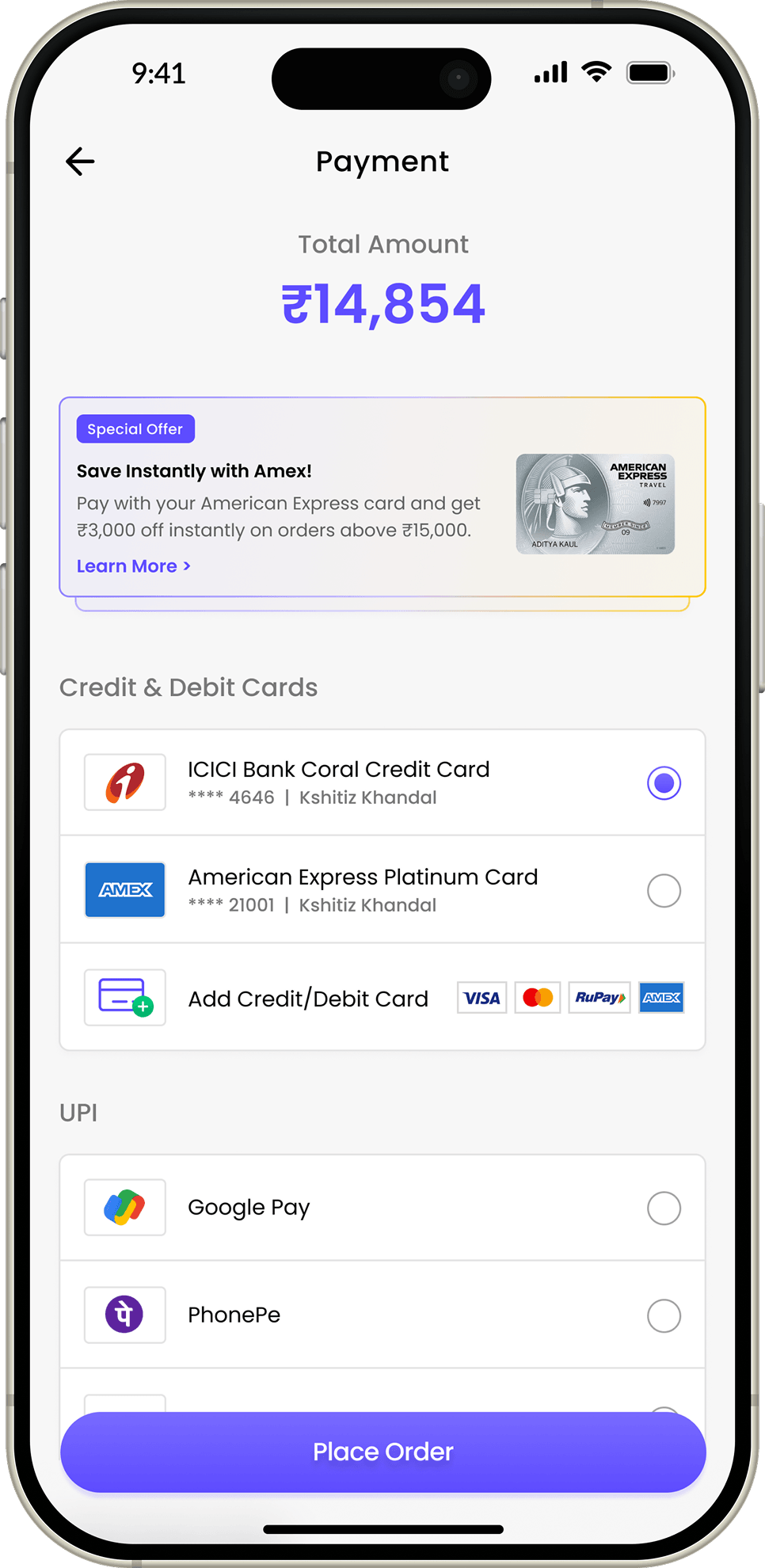 Mockup of a travel app's flight details screen.